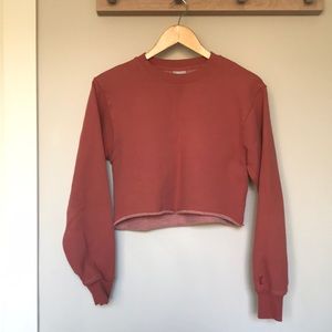 Cozy Fleece Perfect Cropped Boyfriend Sweatshirt / LIKE NEW
